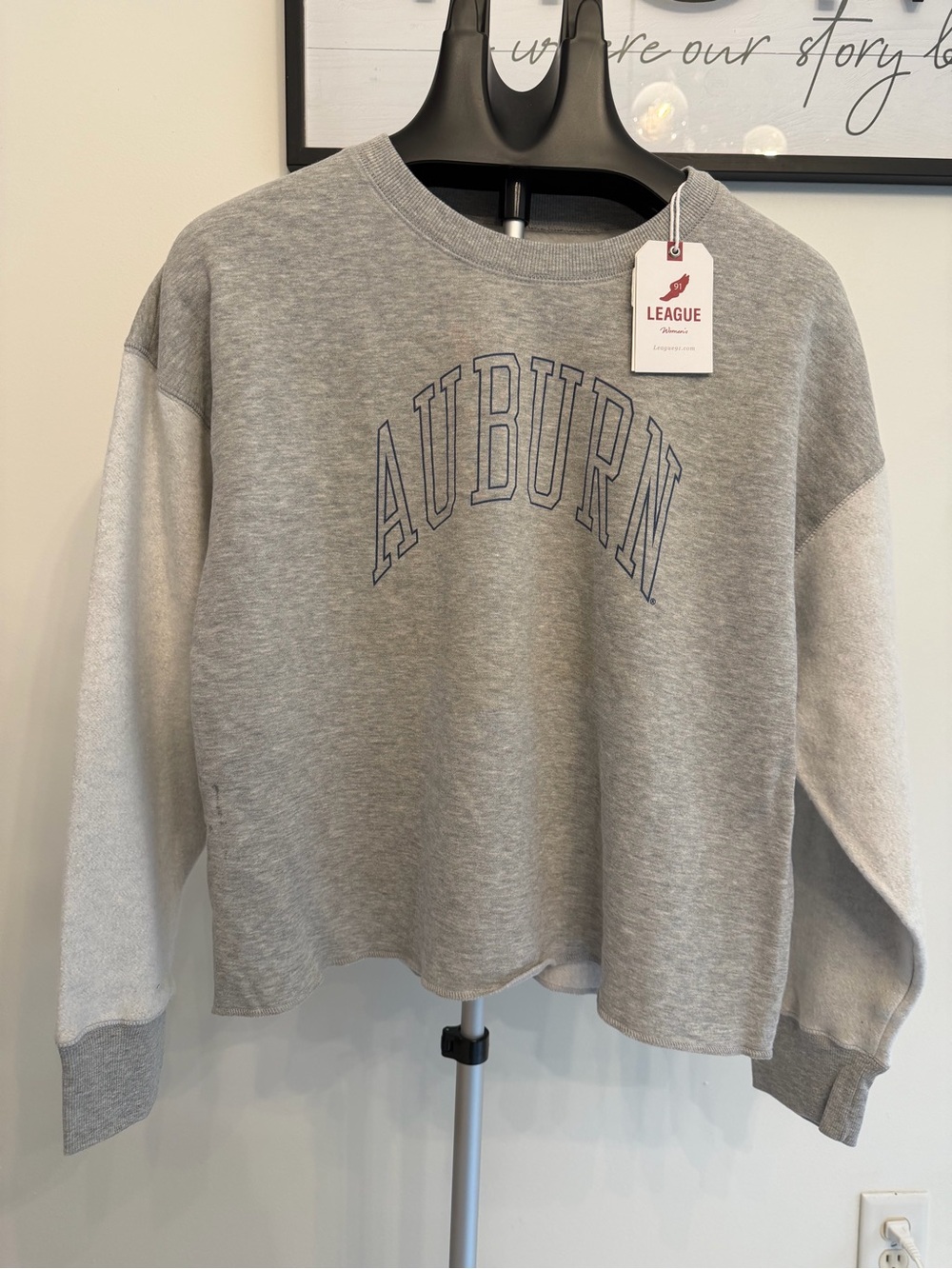League Grey Two-Tone Auburn Crewneck Sweatshirt